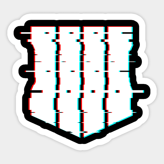 Black Ops 4 Logo Glitch Effect White Sticker by bardor2@gmail.com